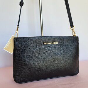 MICHAEL KORS Jet Set Travel LG Triple Gusset Pebbled Leather Crossbody -🎈⭐$128.